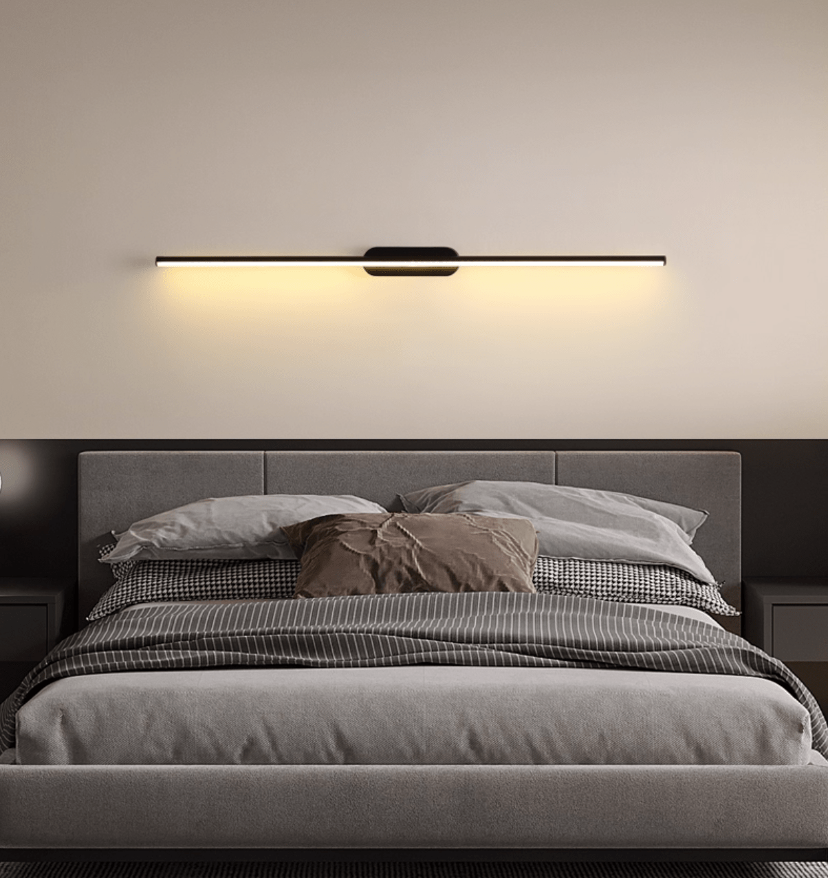 Qirma Black Slim Linear Minimalist Wall Lamp-Neutral Decor