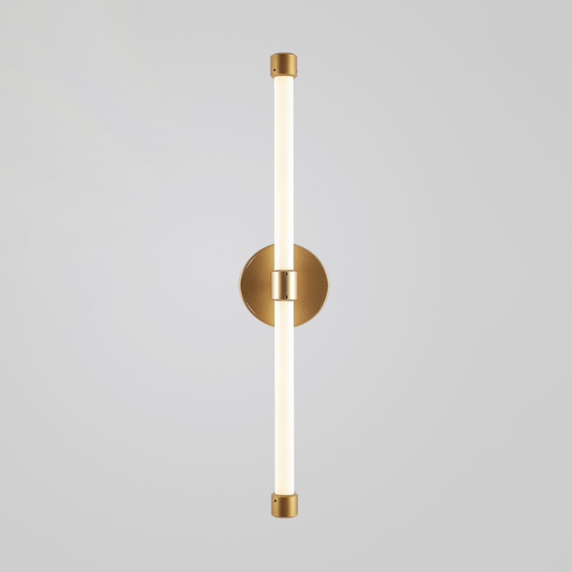 Voske Vertical Tube Minimalist Brass Wall Lamp-Neutral Decor