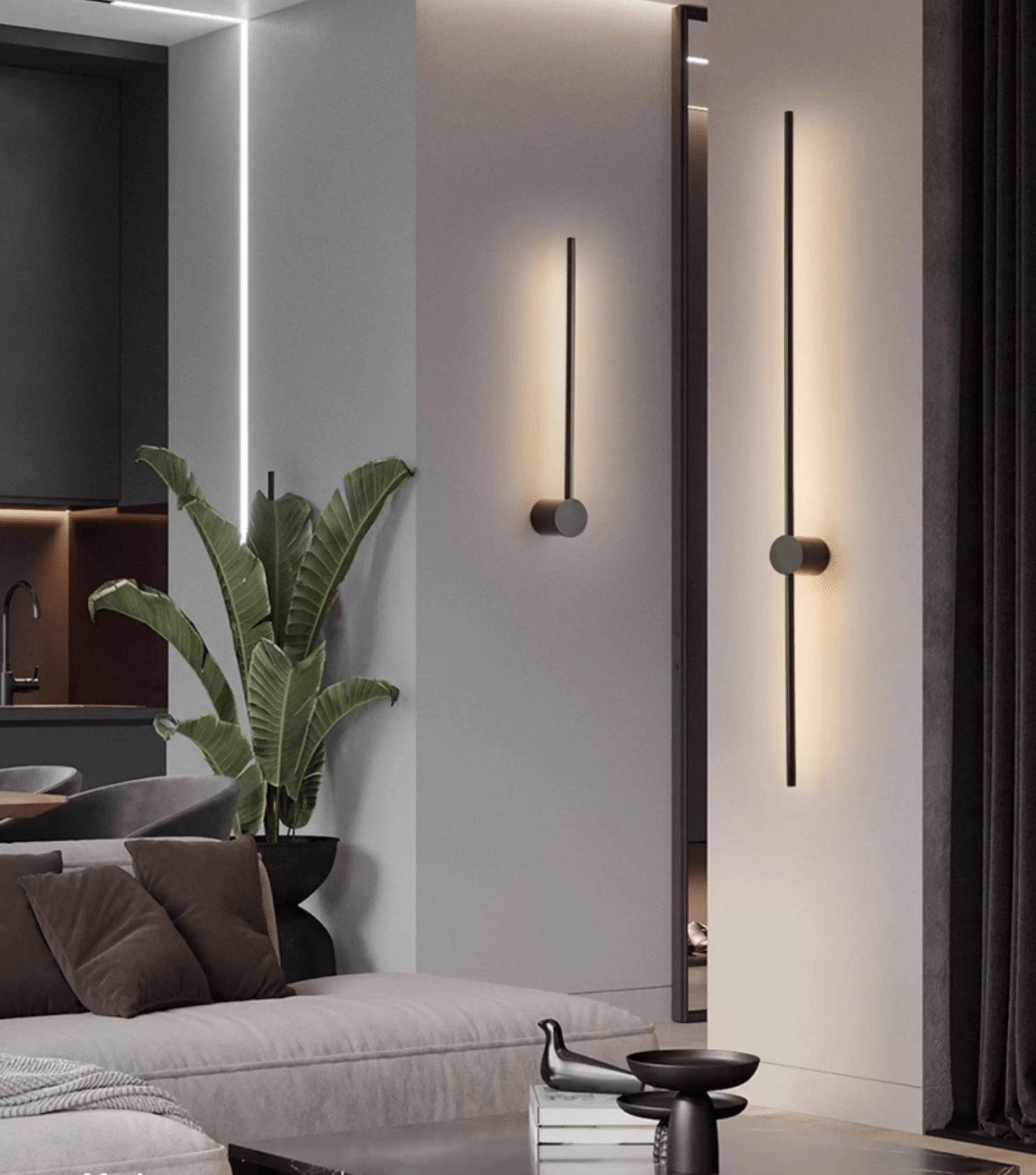 Nestx Brass Rod Minimalism Wall Lamp-Neutral Decor