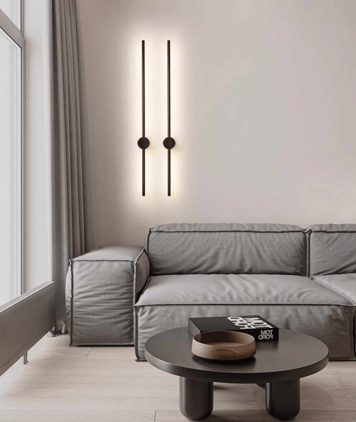 Nestx Brass Rod Minimalism Wall Lamp-Neutral Decor