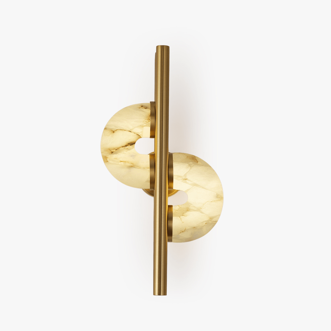 Sypre Dual Disc Artistic Alabaster Wall Lamp-Neutral Decor