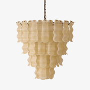 Borzi Yellow Glass Leaf Luxurious Chandelier-Neutral Decor