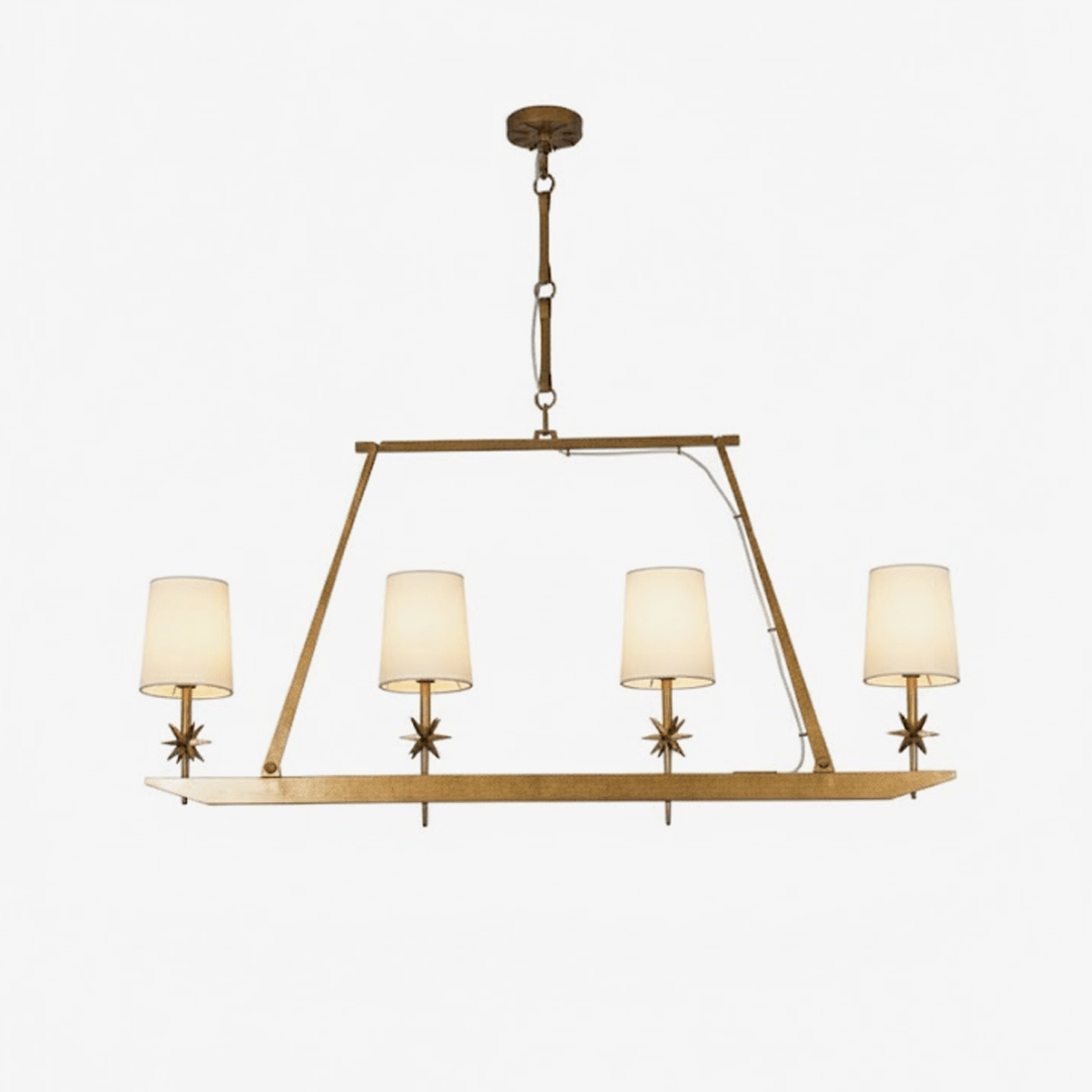 Lynve Brass Elegant Stellar Linear Chandelier-Neutral Decor