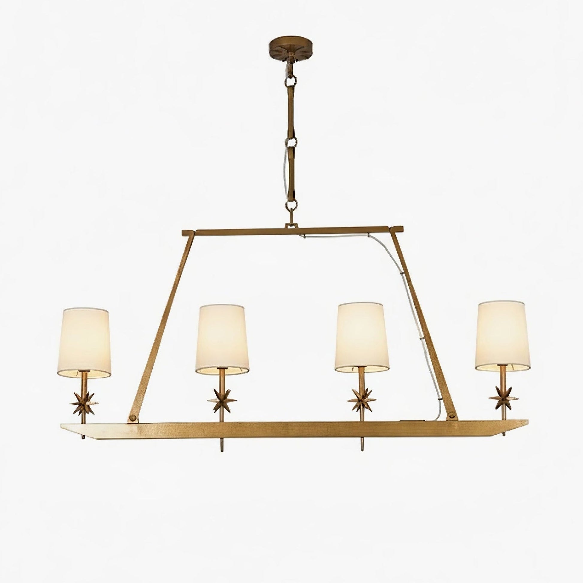 Lynve Brass Elegant Stellar Linear Chandelier-Neutral Decor