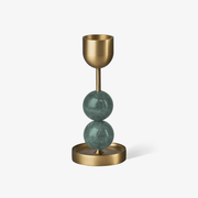 Fuldo Verdant Sphere Candle Holder Brushed Brass Accent Mid-century Interior-Neutral Decor