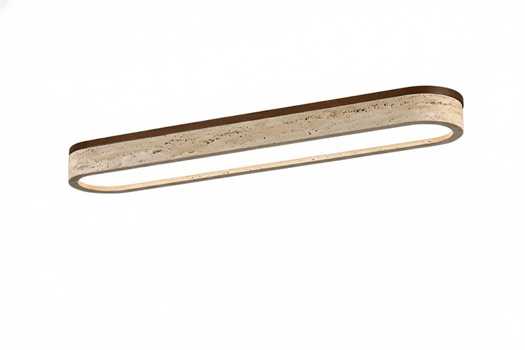 Kirbe Yellow Travertine Linear Ceiling Light-Neutral Decor