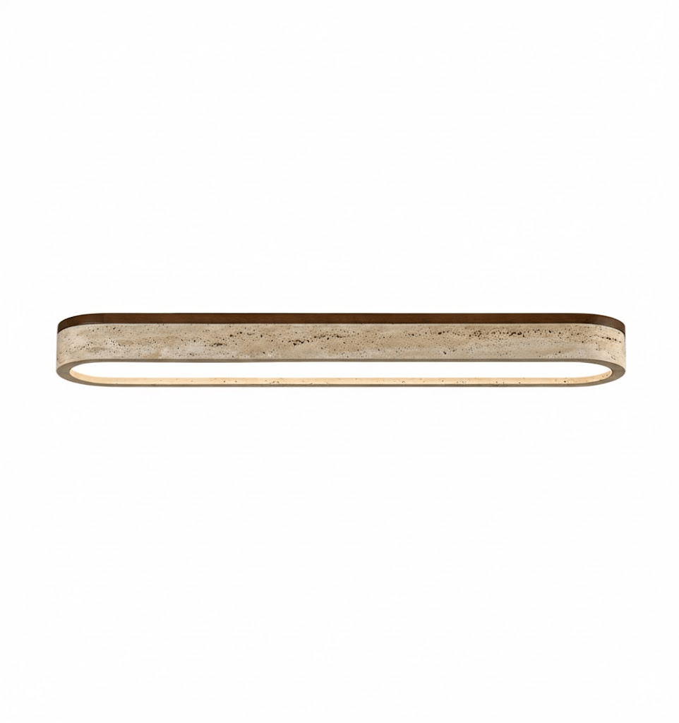 Kirbe Yellow Travertine Linear Ceiling Light-Neutral Decor