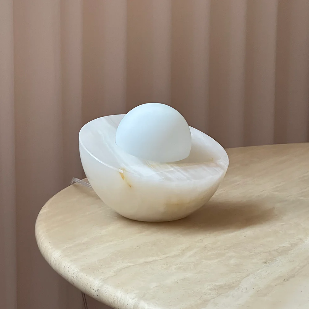 Fryle Jade Minimalist Halo Table Lamp-Neutral Decor