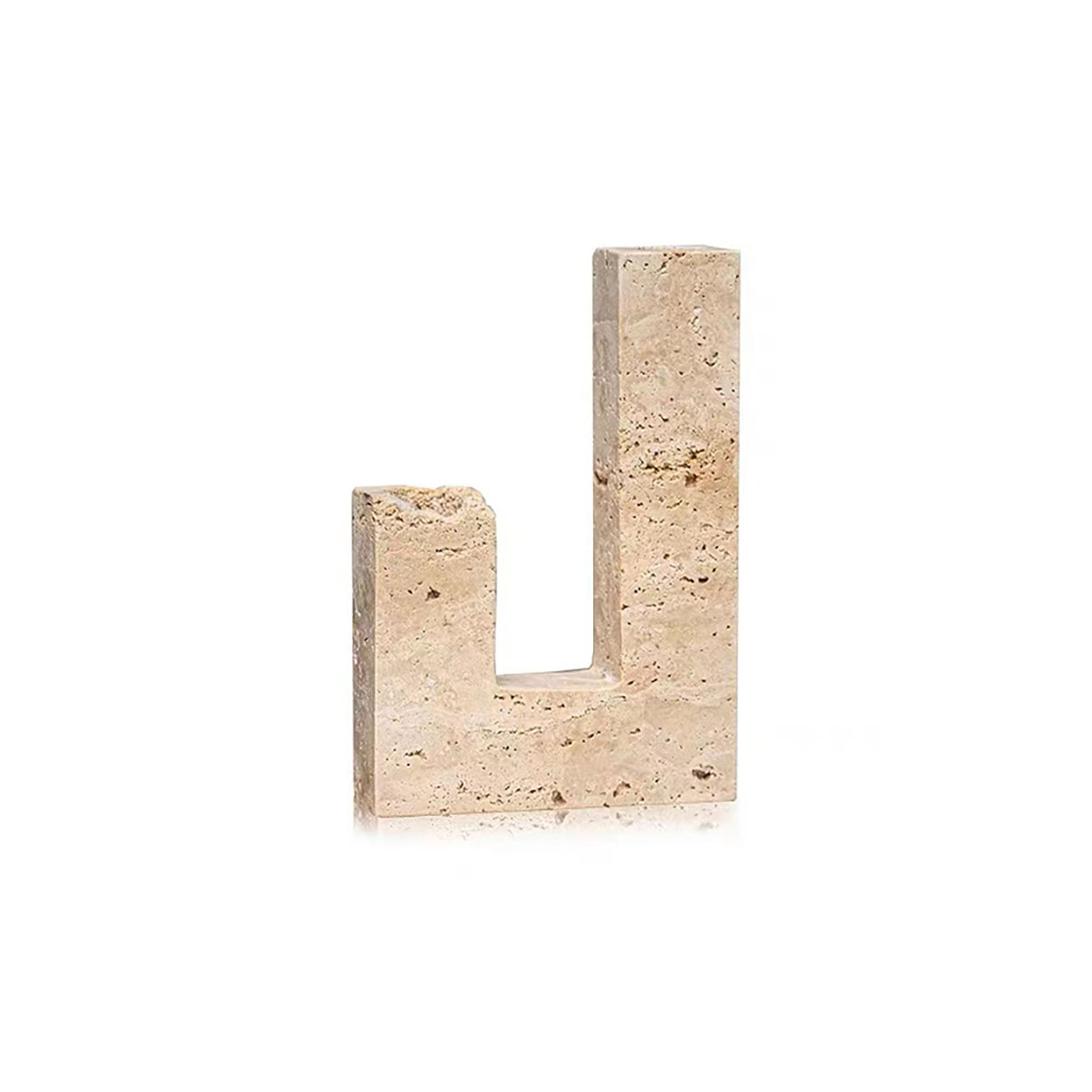 Horze Modern Yellow Travertine Candle Holder-Neutral Decor