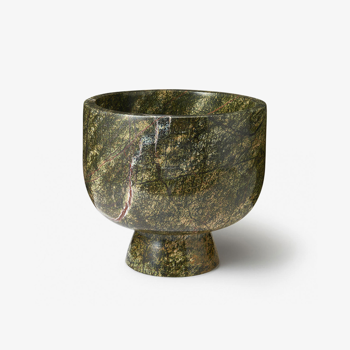 Flima Elegant Green Marble Sculptural Decorative Interior Bowl-Neutral Decor