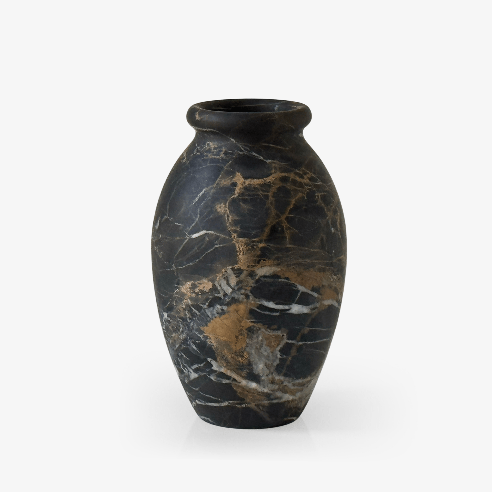 Noir Vein Stone Vase-Neutral Decor