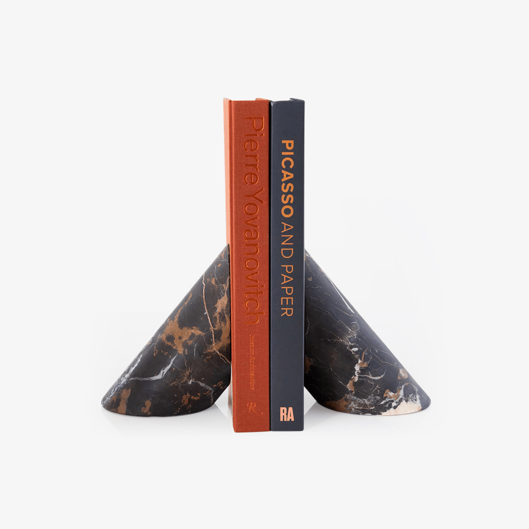 Sculpted Marble Bookends-Neutral Decor