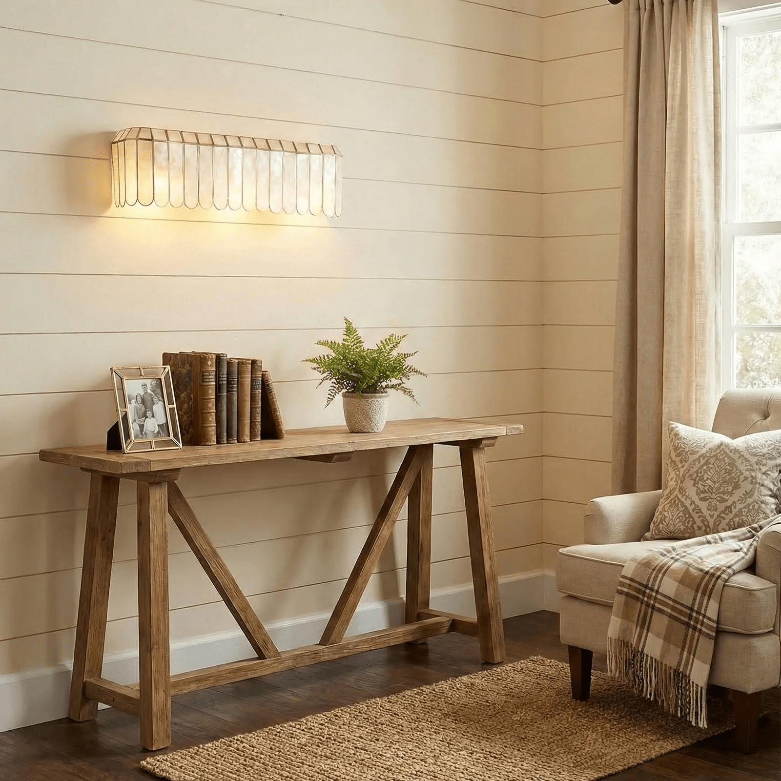 Aurelia Capiz Wall Lamp-Neutral Decor