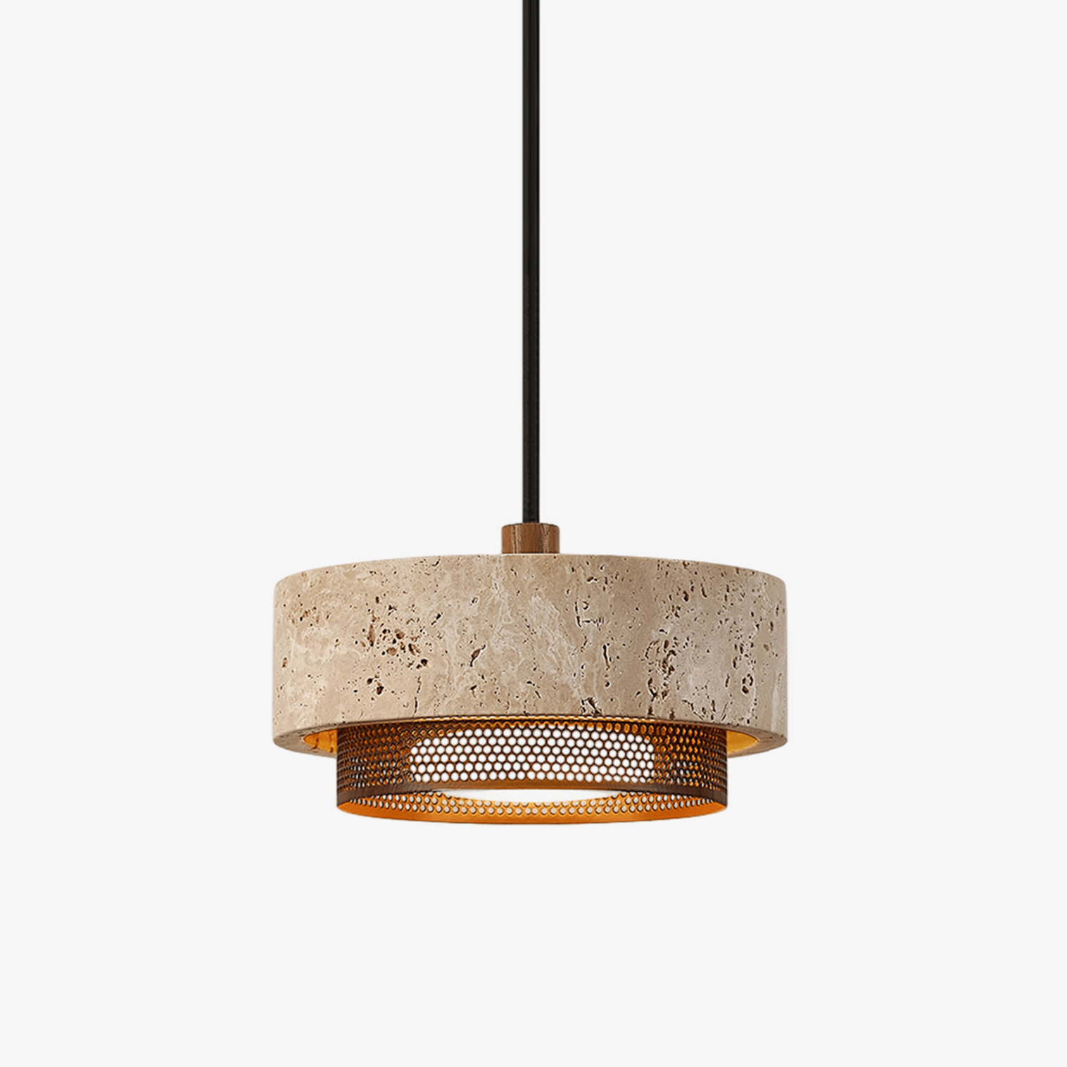 Riva Travertine Pendant Lamp-Neutral Decor