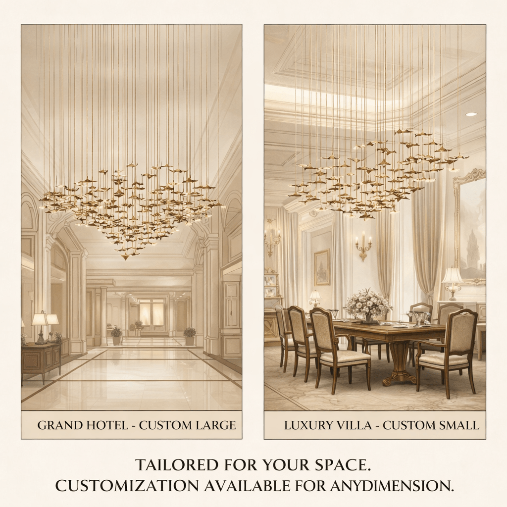 Leaf Twisted Sculptural Customize Chandelier-Neutral Decor