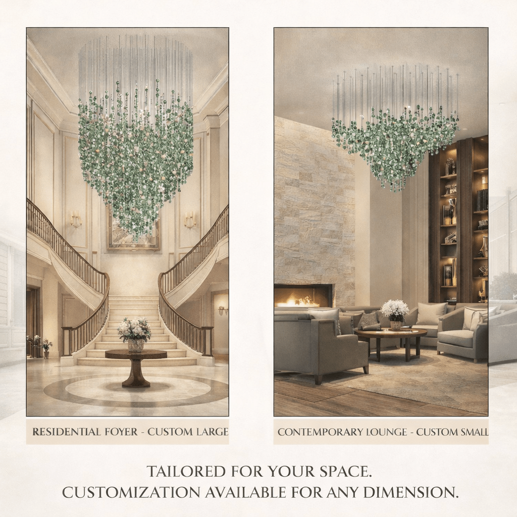Emerald Rainfall Crystal Customize Chandelier-Neutral Decor