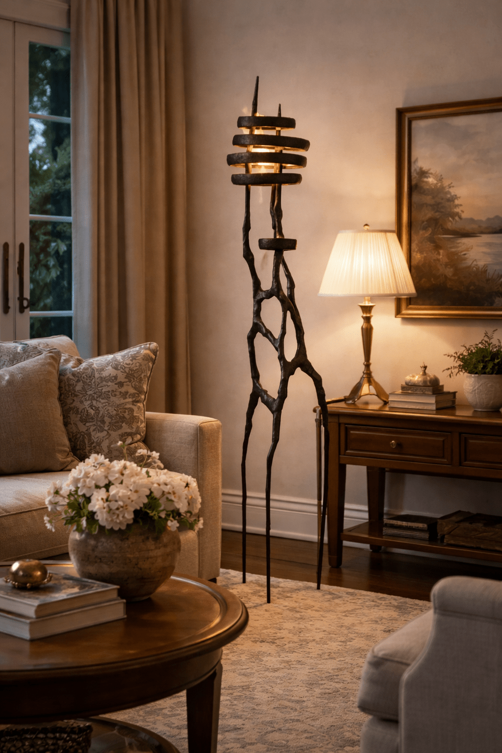 Vortex Sculpture Floor Lamp-Neutral Decor