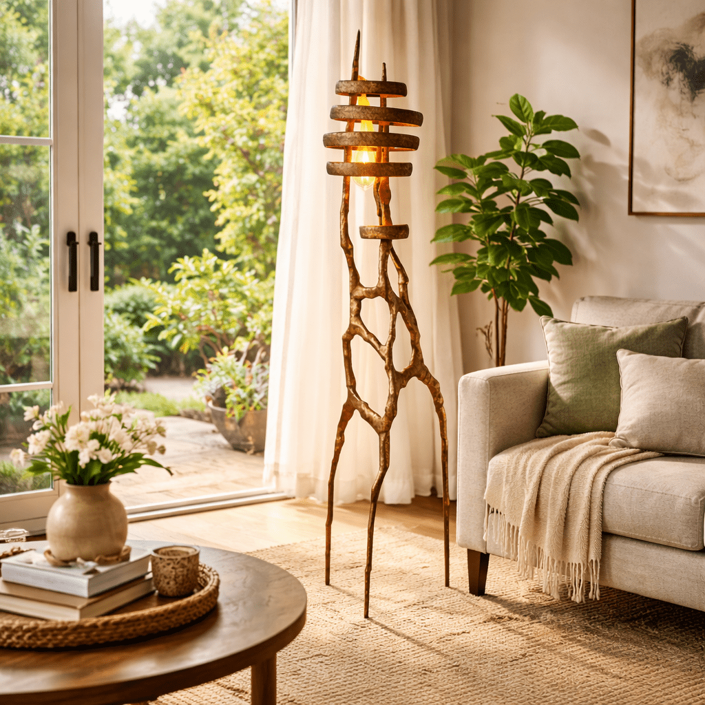 Vortex Sculpture Floor Lamp-Neutral Decor