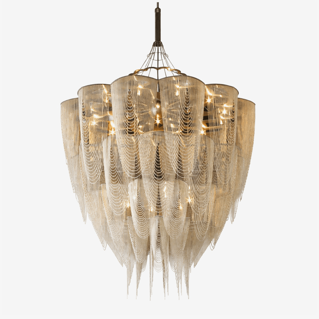 Cascade Aluminum Chain Chandelier-Neutral Decor