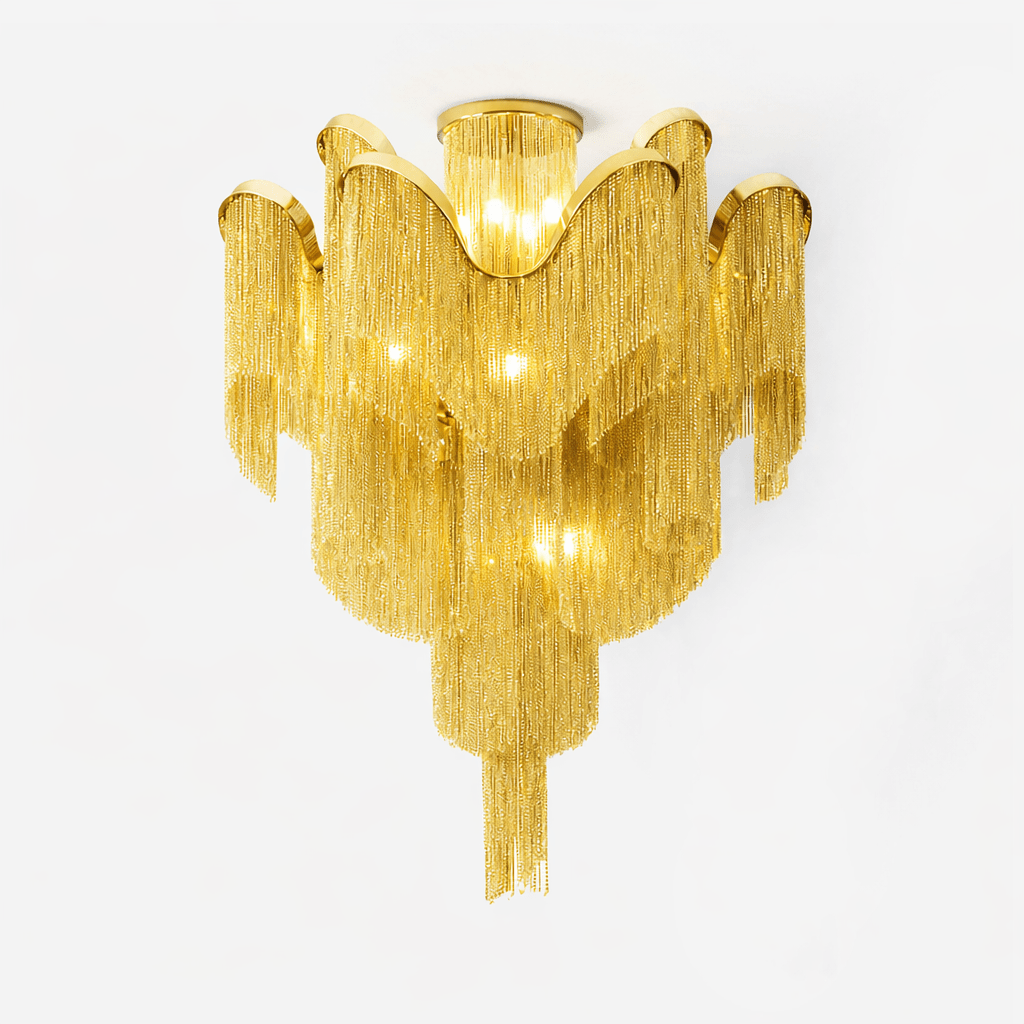 Luminous Cascade Chain Ceiling Light-Neutral Decor
