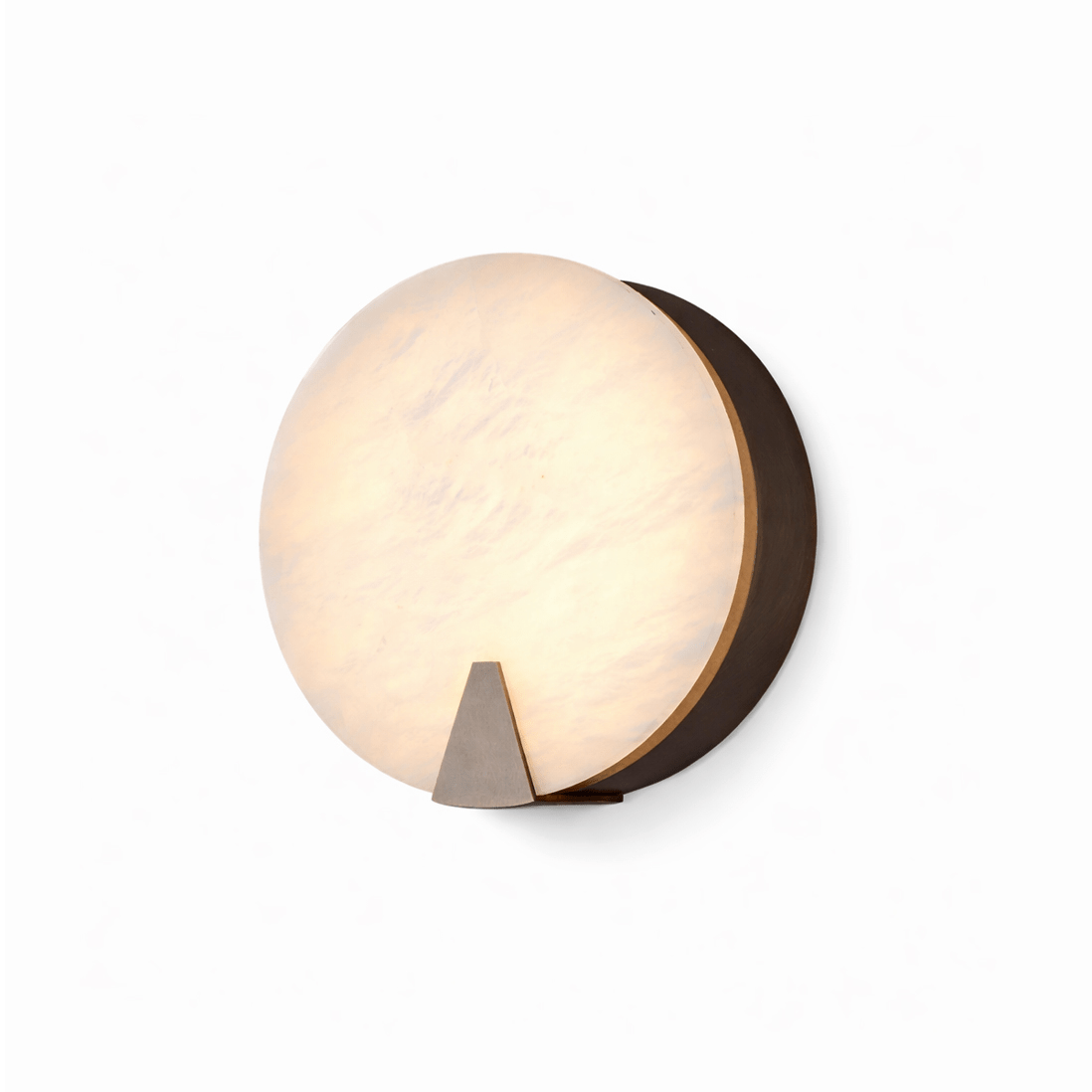 Solaris Halo Alabaster Wall Light-Neutral Decor