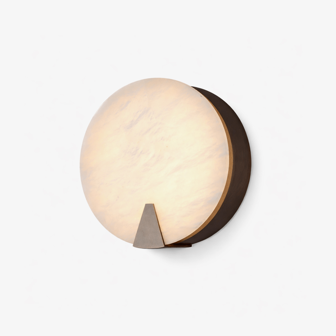 Solaris Halo Alabaster Wall Light-Neutral Decor
