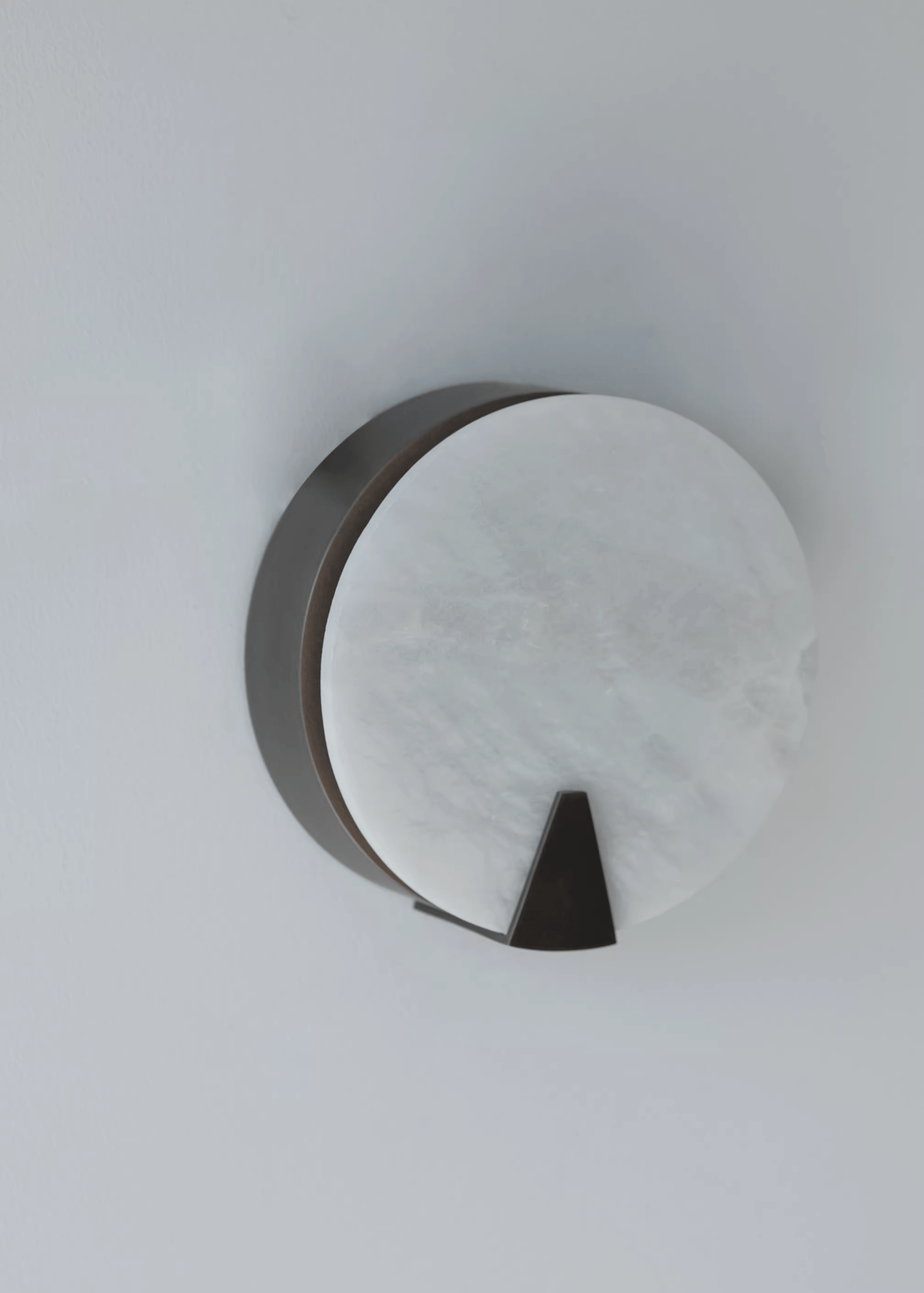 Solaris Halo Alabaster Wall Light-Neutral Decor