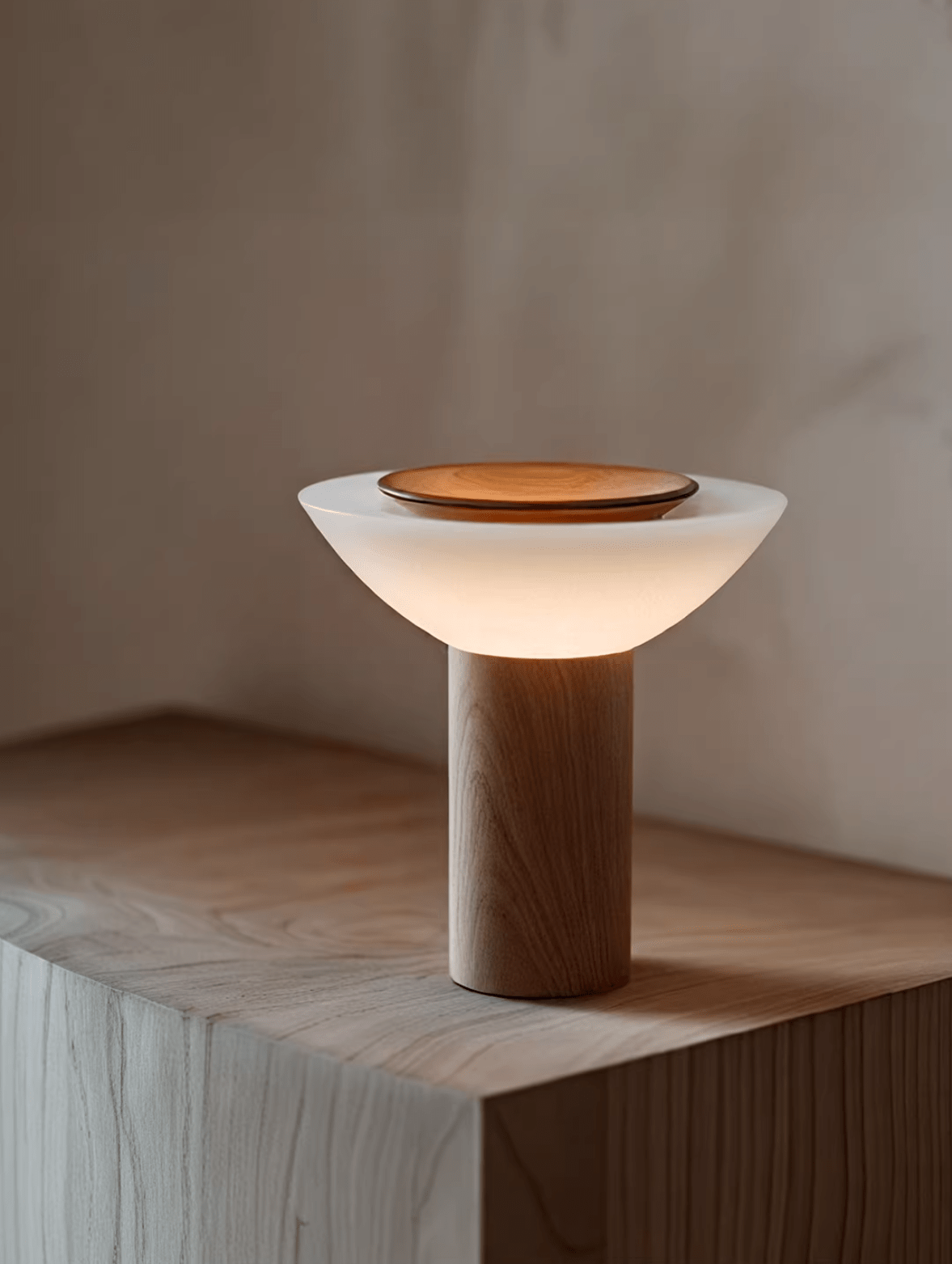 Solace Wood Table Lamp-Neutral Decor