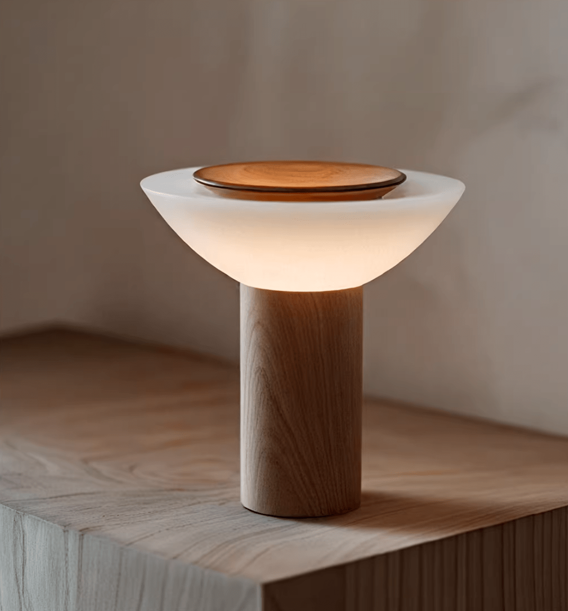Solace Wood Table Lamp-Neutral Decor