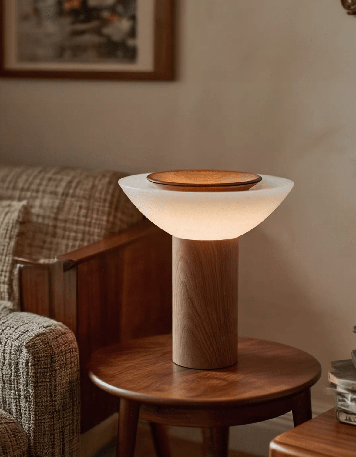 Solace Wood Table Lamp-Neutral Decor