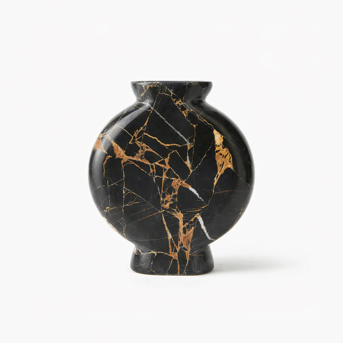 Vetra Noir Marble Vase-Neutral Decor