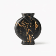 Vetra Noir Marble Vase-Neutral Decor