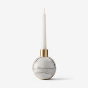 Axis Sphere Marble Candle Holder-Neutral Decor
