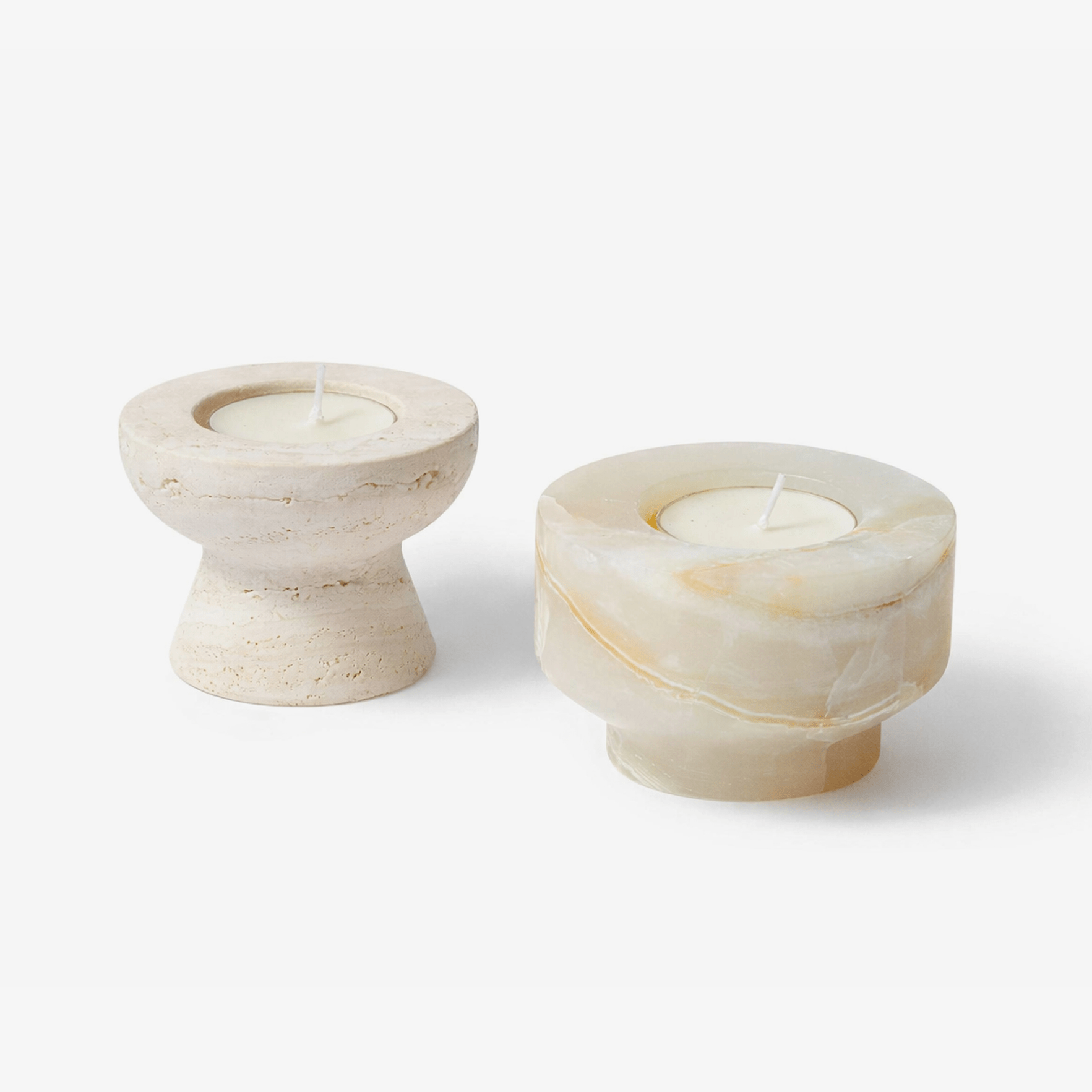 Stone Halo Candle Holder Set-Neutral Decor