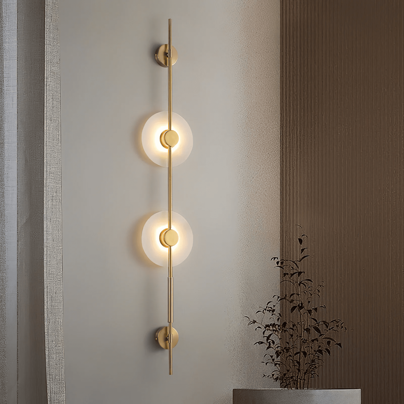 Alabaster Vertical Wall Sconce-Neutral Decor