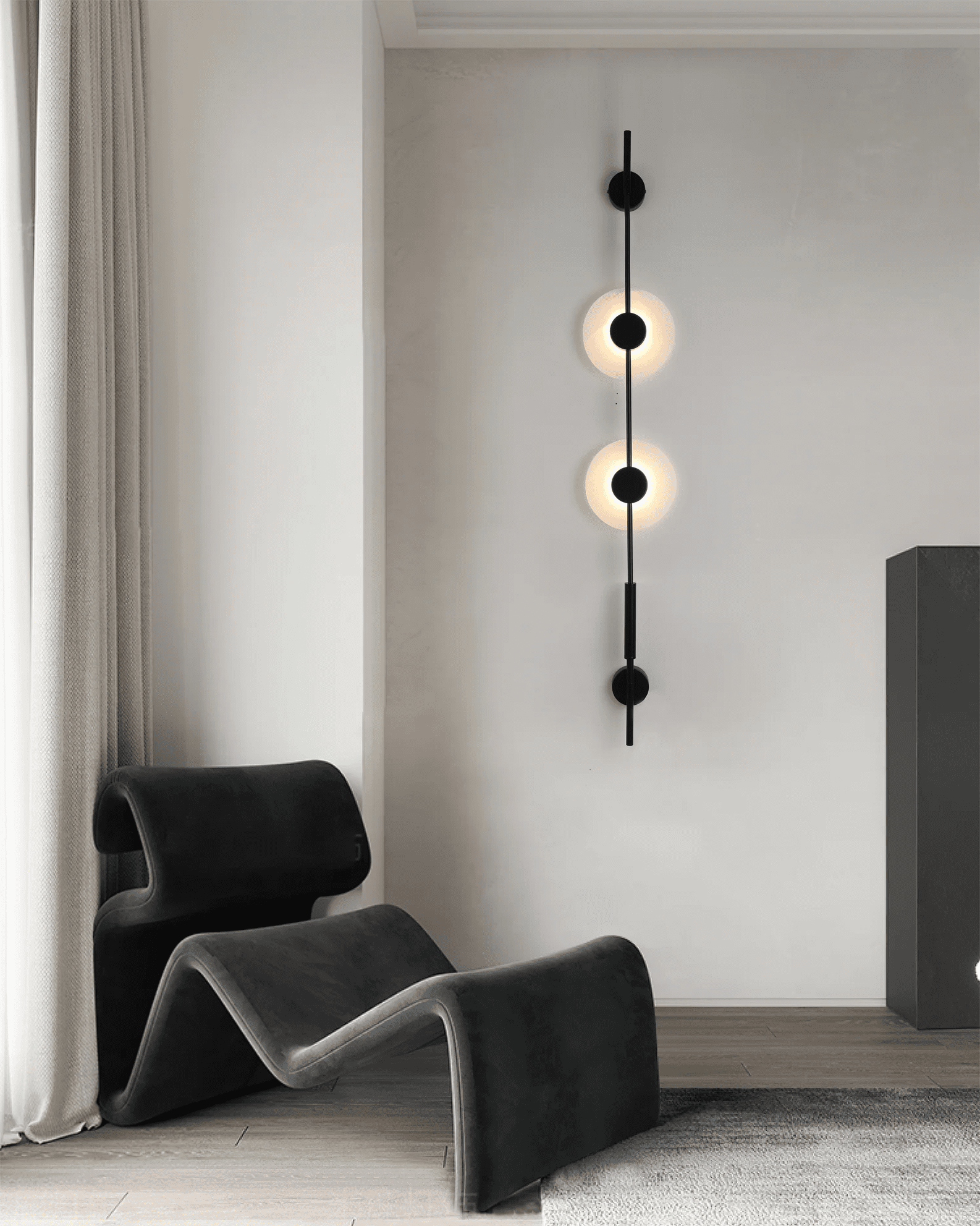 Alabaster Vertical Wall Sconce-Neutral Decor