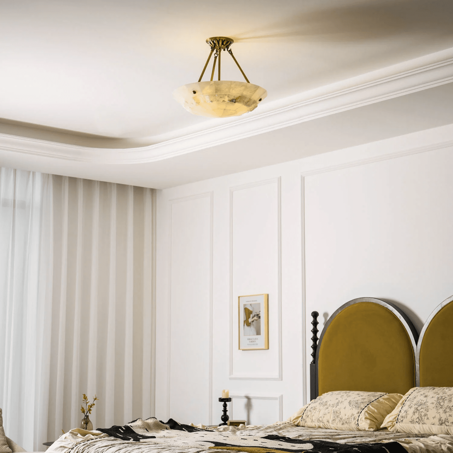 Aureon Alabaster Ceiling Light-Neutral Decor