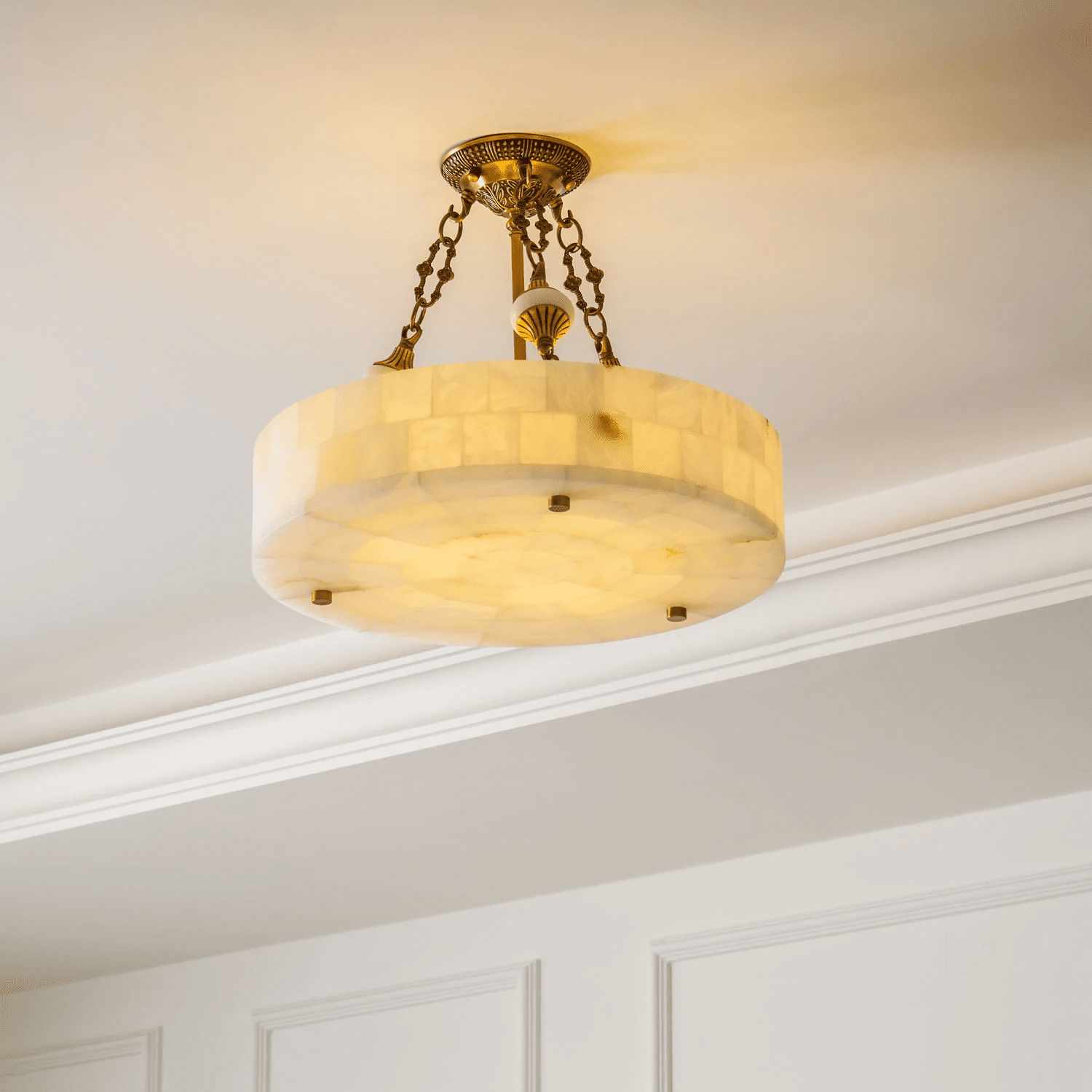 Lumisora Alabaster Ceiling Lamp-Neutral Decor