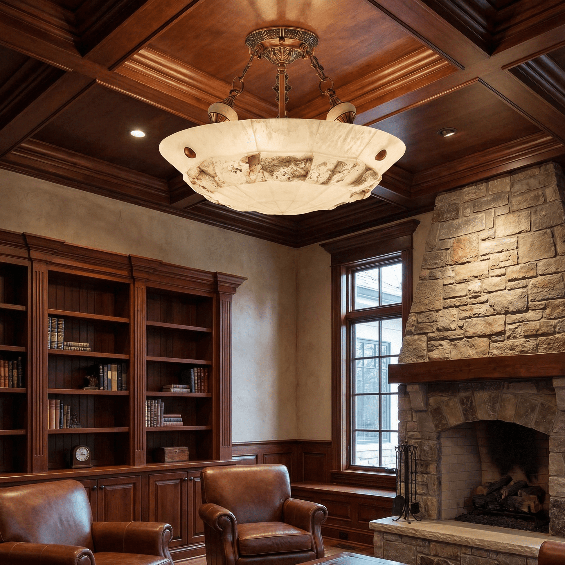 Aureon Alabaster Ceiling Light-Neutral Decor