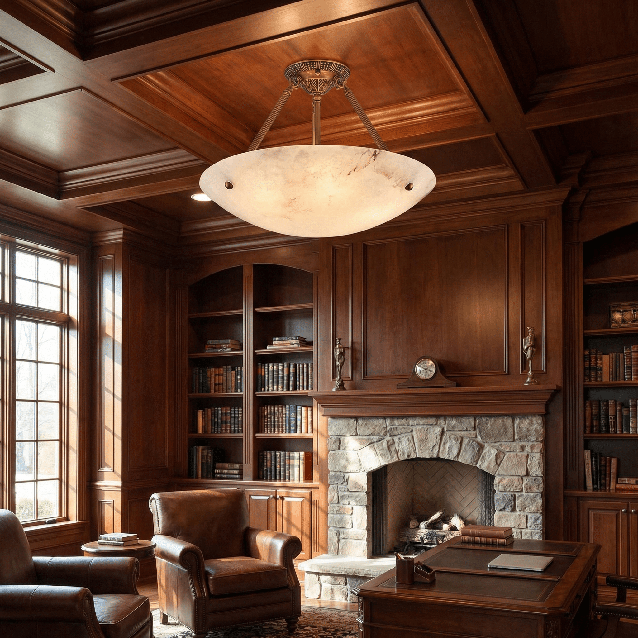 Calyra Alabaster Ceiling Light-Neutral Decor