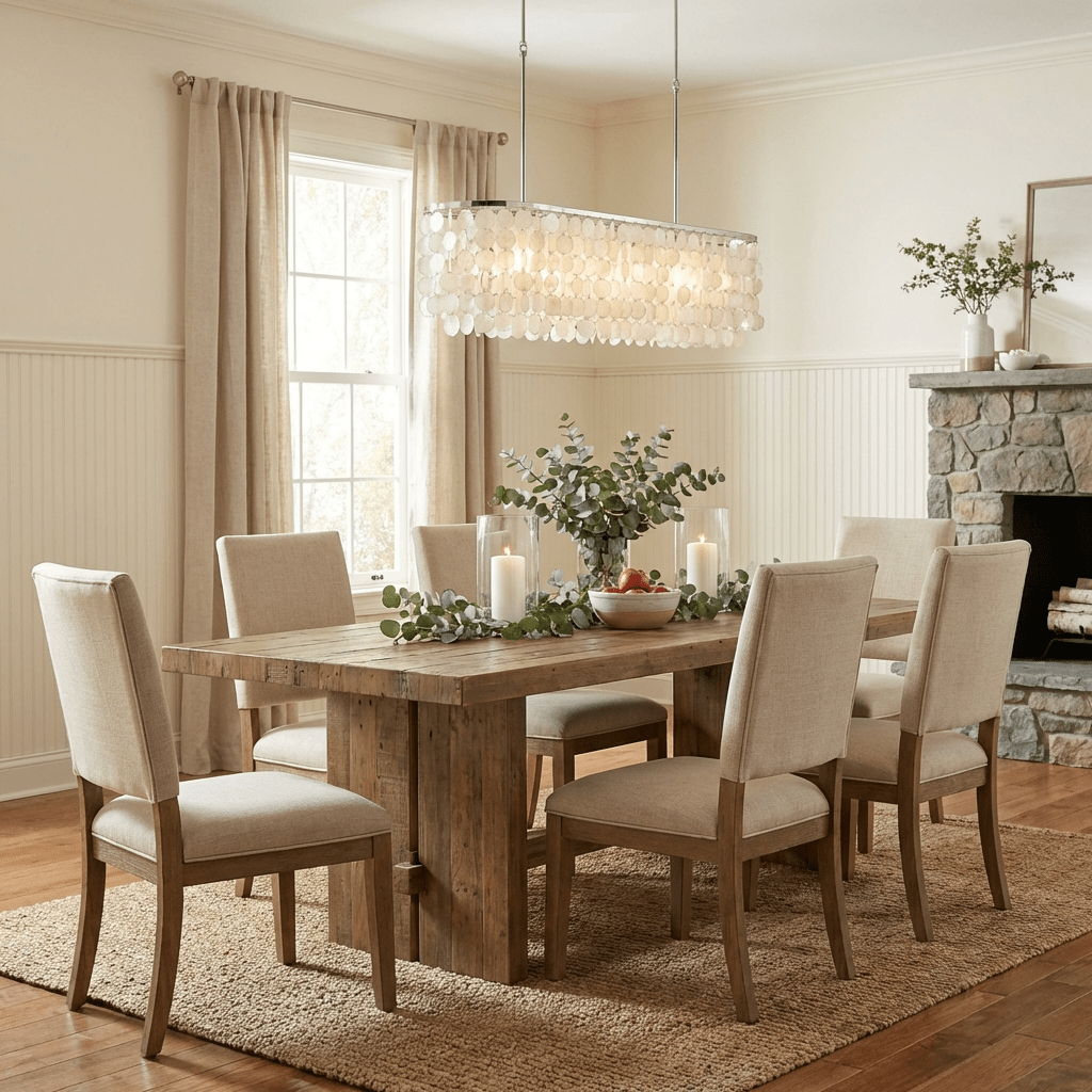 Liora Shell Linear Chandelier-Neutral Decor