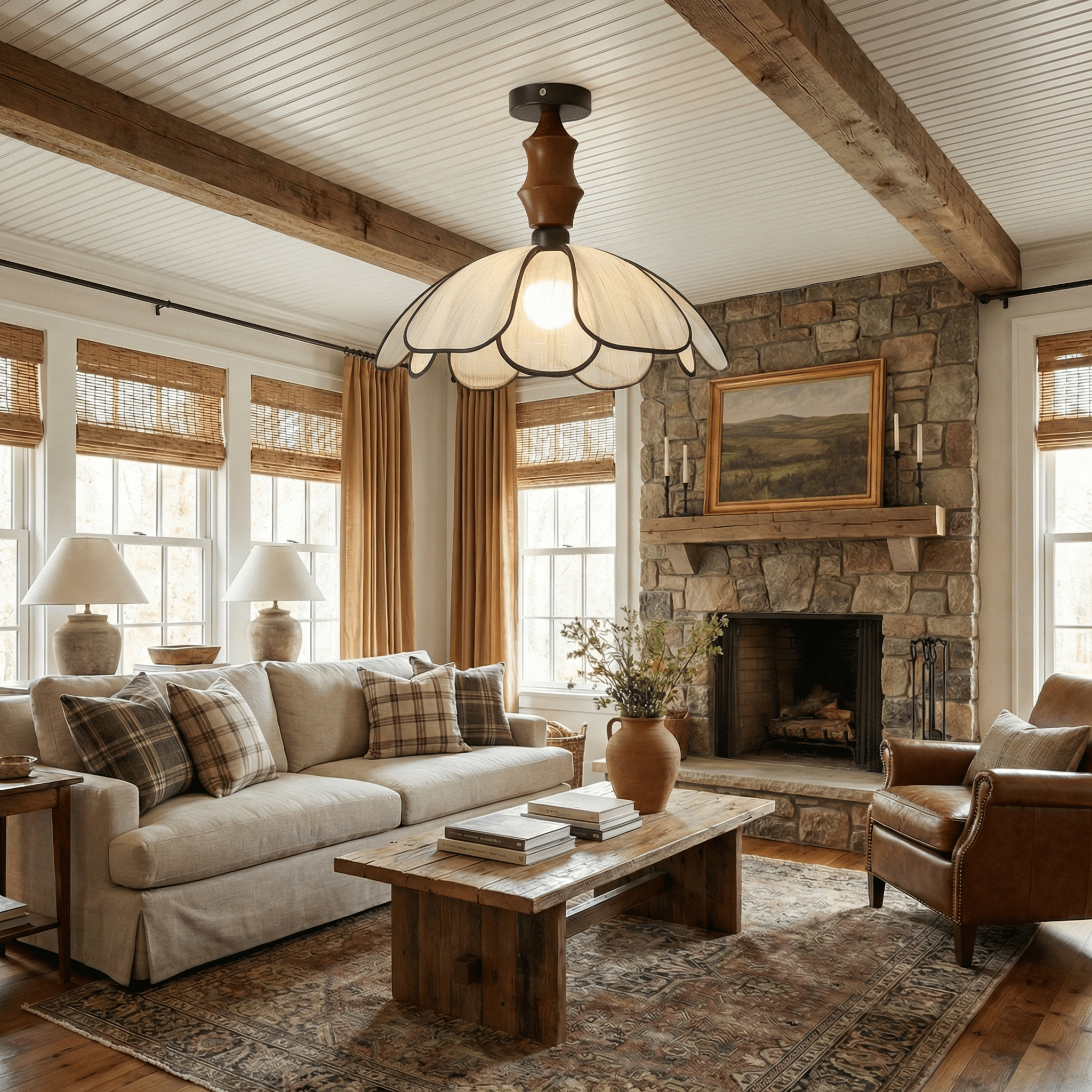 Petaline Whisper Ceiling Lamp-Neutral Decor