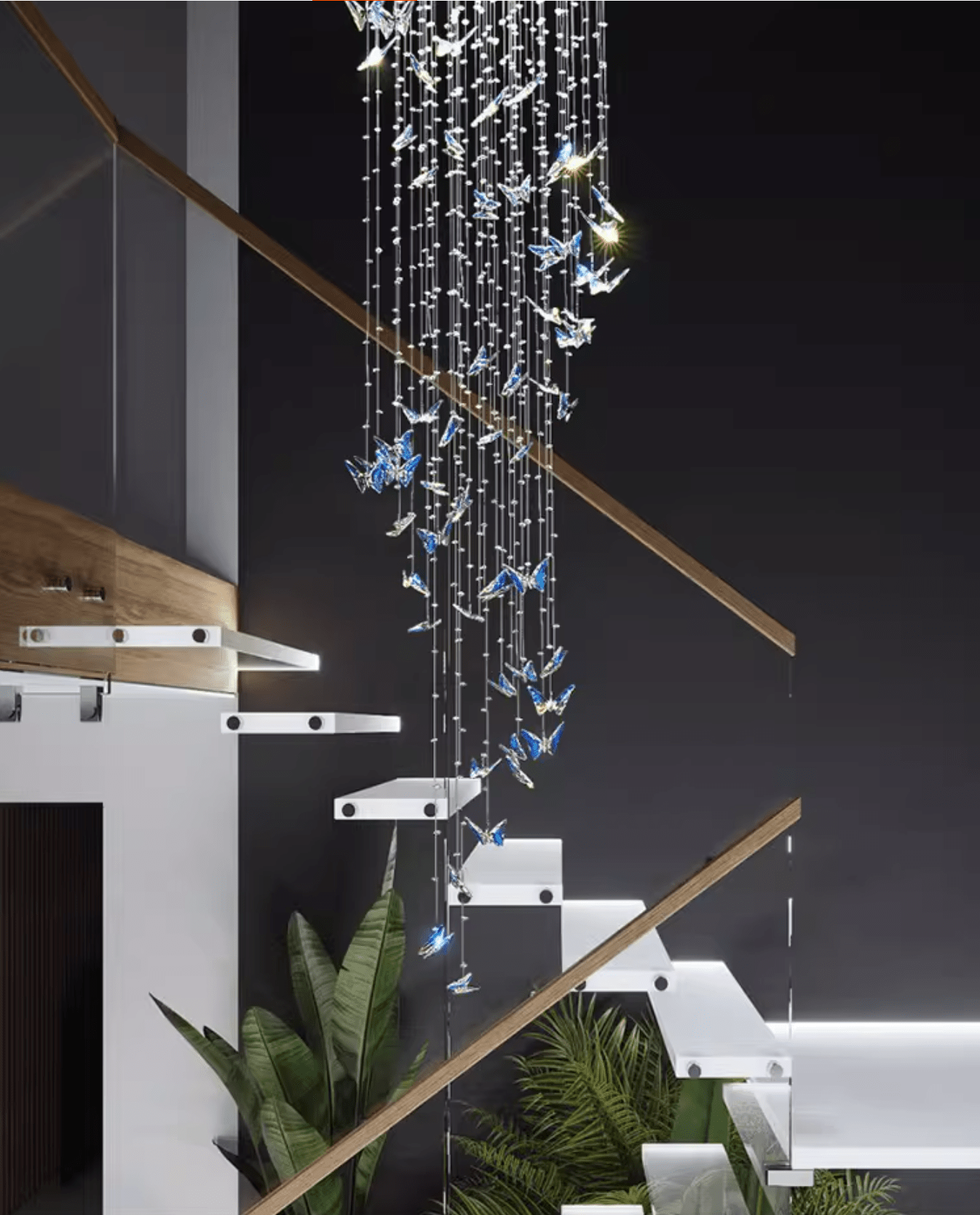 Crystalwing Butterfly Chandelier-Neutral Decor