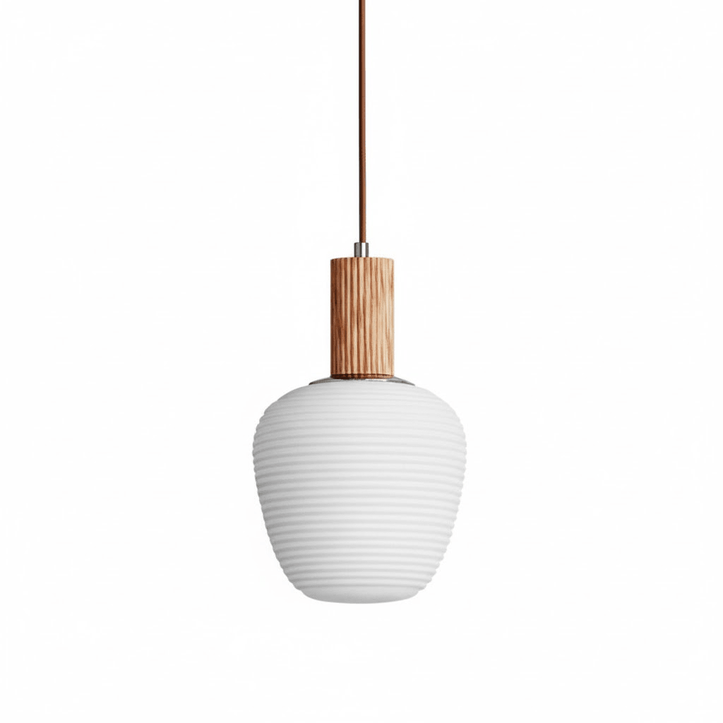 Elowen Fluted Opal Pendant Lamp-Neutral Decor