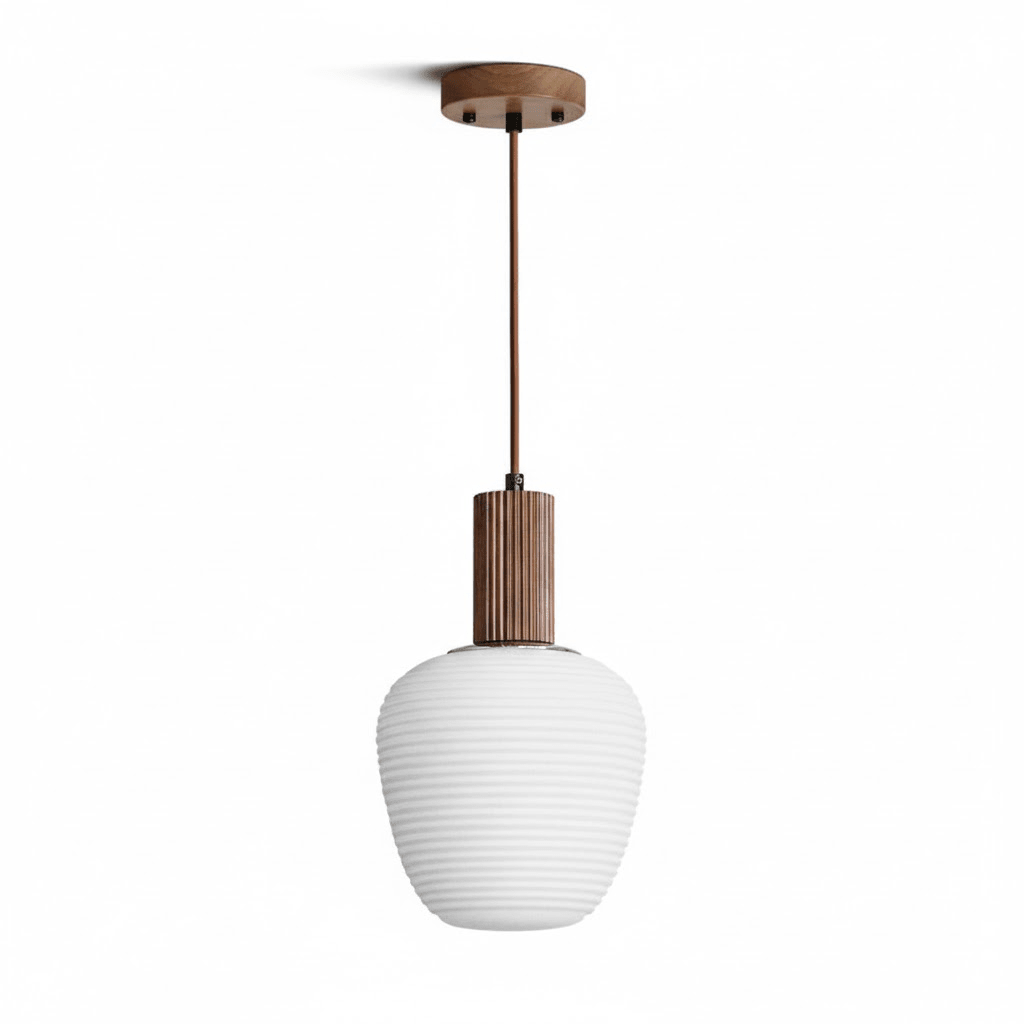 Elowen Fluted Opal Pendant Lamp-Neutral Decor