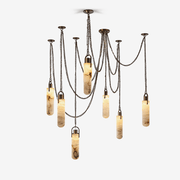 Cylindrical Cluster Alabaster Chandelier-Neutral Decor