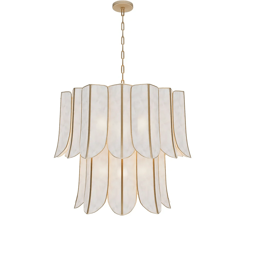Cascara Shell Chandelier-Neutral Decor