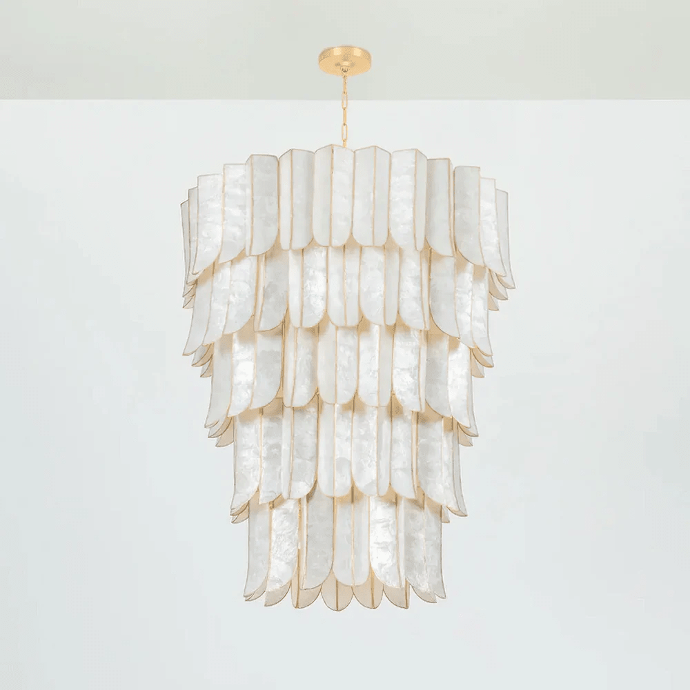 Cascara Shell Chandelier-Neutral Decor