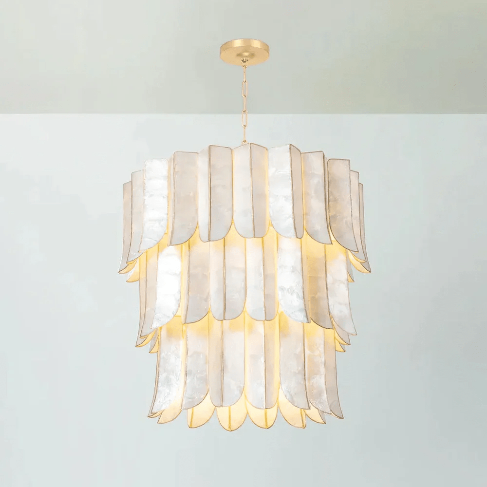Cascara Shell Chandelier-Neutral Decor