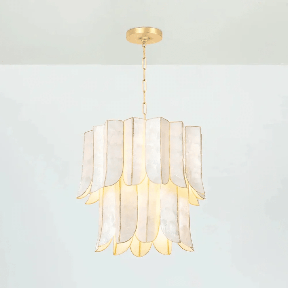 Cascara Shell Chandelier-Neutral Decor